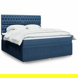 vidaXL Box spring postelja z vzmetnico modra 180x200 cm blago | Shoptok.si