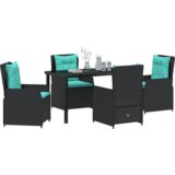  Set vanjskog blagovaonskog namještaja od pet dijelova crni poli ratan | shoptok.hr