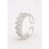 Fenzy prstan z okrasnimi diamanti, Art568, srebrne barve