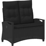  Vrtna klupa s jastukom Crna 105 x 60 x 112 cm Čelik i poliester | shoptok.hr