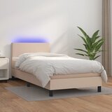 vidaXL Krevet box spring madrac LED cappuccino 90x200cm umjetna koža Cijene