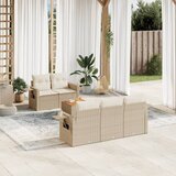  6-dijelni set vrtnih sofa s jastucima bež od poliratana | shoptok.hr
