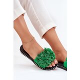 Boto Ladies flip flops decorated with flowers green Cellanen | shoptok.hr