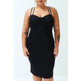 Trendyol Curve Black Heart Collar Strap Knitted Dress | Shoptok.si