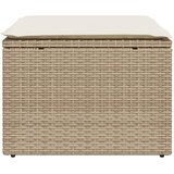  Vrtni tabure s jastukom bež 55 x 55 x 37 cm od poliratana | Eponuda.com