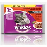 Whiskas Multipack vrećica za mačke Tradicionalni izbor Meso/Povrće u umaku , potpuna hrana s piletinom i graškom, s govedinom, s puretinom, s janjetinom i mrkvom, 4x100 | shoptok.hr