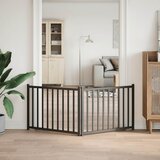  Vrata za pse sklopiva 2 panela crna 160 cm od masivna jelovina | shoptok.hr