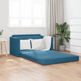 vidaXL tlačni kavč 2-v-1 modra 124x204x61 cm svilena | Shoptok.si