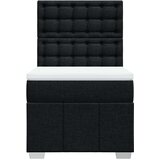 vidaXL Box spring postelja z vzmetnico črn 90x190 cm blago | Shoptok.si