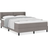 Krevet s opružnim okvirom s madracem taupe 140x200 cm Tkanina | shoptok.hr