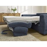Bobochic Paris Temno modra sedežna garnitura za spanje/raztegljiva iz rebrastega žameta 220 cm Hugo – | Shoptok.si