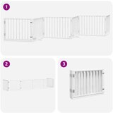 vidaXL Ograda za pse z vrati zložljiva 6 panelov bela 480 cm les | Shoptok.si