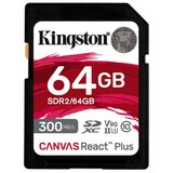 Kingston 64GB Canvas React Plus SDHC UHS-II U3 V90 for Full HD/4K/8K | Shoptok.si