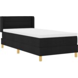 vidaXL Postelja z vzmetnico Črna in bela in črna 100 x 200 cm blago | Shoptok.si