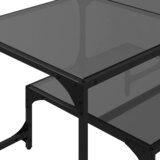  Stolić za kavu s crnom staklenom površinom 98,5x50x45 cm čelik | shoptok.hr