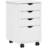  Mobilni ormar Bijelo 34 x 39 x 56 cm Čvrsto borovo drvo - Bijelo | shoptok.hr