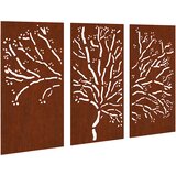  Vrtni zidni ukrasi 3 kom 105x55 cm čelik COR-TEN uzorak stabla | shoptok.hr