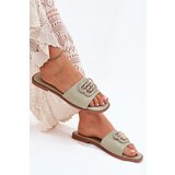 Boto Flat Women's Sandals With Decorative Detail Green Nenitta | shoptok.hr
