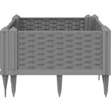  Cvetlično korito z zatiči svetlo sivo 42,5x42,5x28,5 cm PP | Shoptok.si