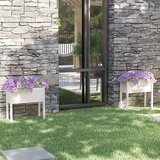  Vrtne sadilice 2 kom bijele 70 x 31 x 70 cm od masivne borovine | shoptok.hr