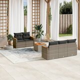  6-dijelni set vrtnih sofa od poliratana s jastucima sivi | shoptok.hr