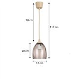 Brilagi LED luster na sajli R GLASS 1xE27/60W/230V prečnik 17 cm bež/dimljeno bež | Eponuda.com