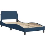  The Living Store Posteljni okvir z vzglavjem moder 90x200 cm blago - Posteljni Okvir, (21455663) | Shoptok.si