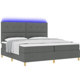 vidaXL Box Spring Krevet s Madracem & LED Tamno Siva 200x200 cm Tkanina | shoptok.hr