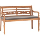  Klupa Batavia s tamnosivim jastukom 120 cm od masivne tikovine | shoptok.hr