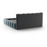 Micadoni Home Plavi tapecirani bračni krevet s prostorom za odlaganje s podnicom 200x200 cm Lupine – | shoptok.hr