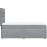 vidaXL Box spring postelja z vzmetnico svetlo siv 100x200 cm blago, (21292081) | Shoptok.si