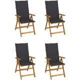 Maison Chic Vrtni stoli - Stol za vrt 4 kosi z blazinami trden akacijev les JS1627, (21877407) | Shoptok.si