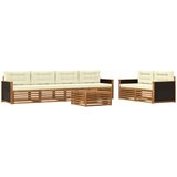  Set vanjskih sofa s jastukom 7 pcs Prirodna i krem Poliester | shoptok.hr
