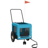 Prikolica za bicikl za ljubimce plavo-crna od tkanine i željeza | shoptok.hr