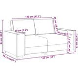 vidaXL Dvosjed Sofa Oblačno Siva 120 cm Tkanina | shoptok.hr