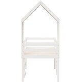  Visoki krevet s krovom bijeli 75 x 190 cm od masivne borovine | shoptok.hr