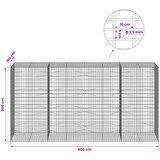  Gabion s žicom debljine 3,5 mm i mrežom 5x10 cm 400x100x200 cm | shoptok.hr