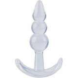  Analni dildo t-plug beaded clear Cene