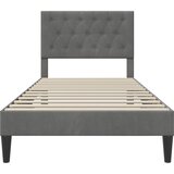 Krevetna konstrukcija s uzglavljem Tamnosiva 80 x 200 cm Baršun | Eponuda.com