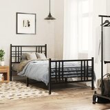  Metalni okvir kreveta uzglavlje i podnožje crni 90x190 cm | shoptok.hr