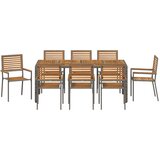  Vrtni set za objed 9 pcs Siva i smeđa poliratan | shoptok.hr