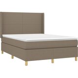  box spring s madracem LED smeđesivi 140x200 cm tkanina | shoptok.hr