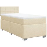  Okvir kreveta s oprugama i madrac krem 80x200 cm od tkanine | shoptok.hr