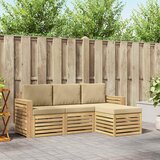  Set vanjskih sofa 4 pcs Bijela i bež 197,5 x 122,5 x 73 cm | shoptok.hr