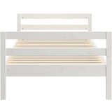  Posteljni okvir bel 75x190 cm trdna borovina, (20650915) | Shoptok.si