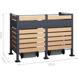 WESTMANN metalna obloga za 2 kante za smeće Planum | 2x240L | Drveni izgled | 170x90x120 cm - BRANDED IN GERMANY | shoptok.hr