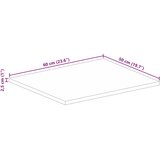  Ploča za stol 60x50x2,5 cm pravokutna masivno grubo drvo manga | shoptok.hr