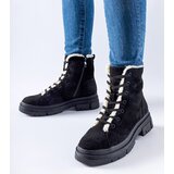 Gemre Insulated black ankle boots made of eco-suede Chamblee | ePonuda.com