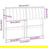 vidaXL Tapecirano vzglavje Črna 120 cm Masivno borovo les | Shoptok.si