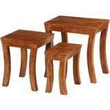 Furnova Komplet mizic 3 kosi trden akacijev les 50x35x50 cm rjave barve, (21915136) Cene